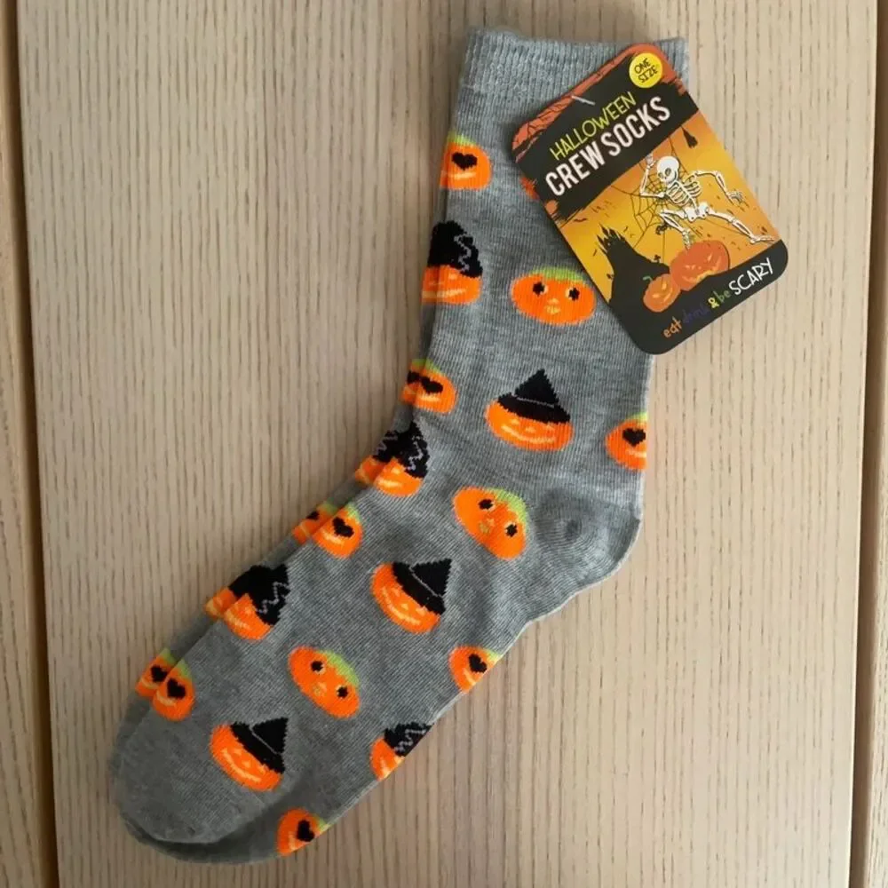 Halloween Witch Jack-O’-Lantern Crew Socks